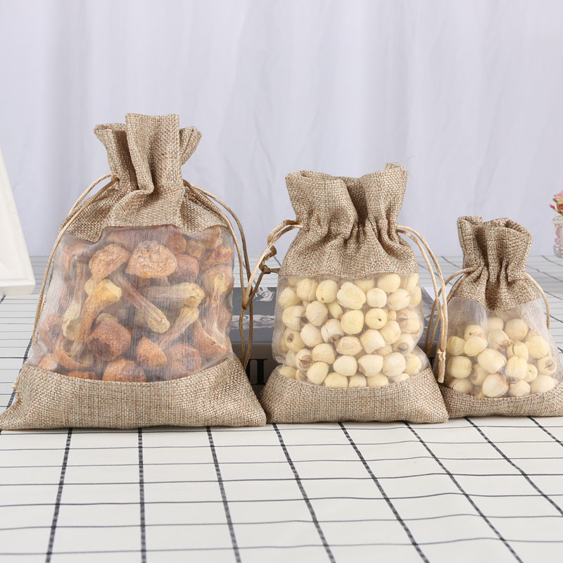 Mini-Sackbeutel Mit Kordelzug – 5 Stück, Braun, Rustikal Für Geschenke & Partys