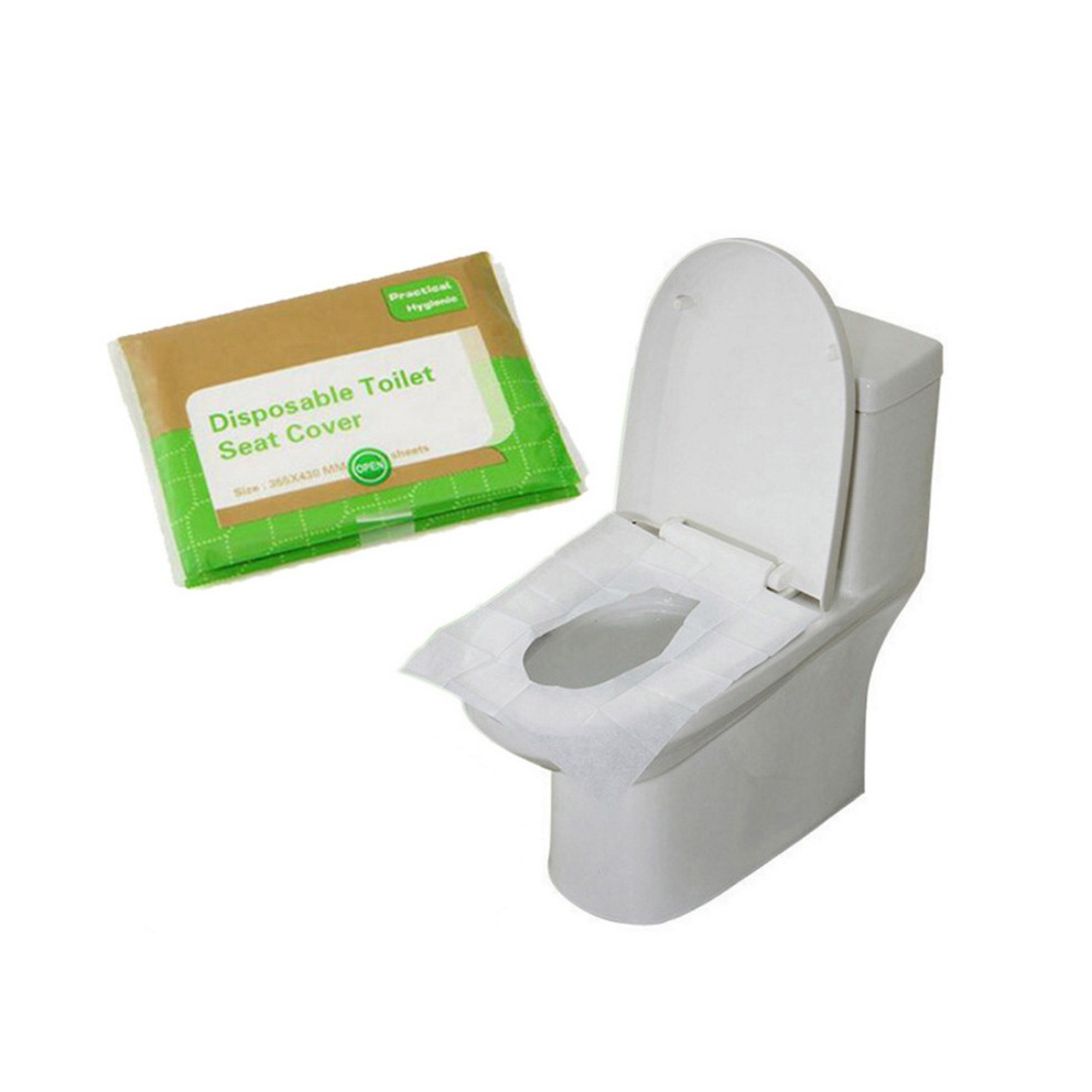 10er Set) 35.5x43cm Spülbare Einweg Hygiene WC Toiletten Auflage Klobrillen  Abdeckung - Weiss