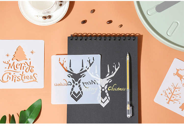 Yonality Weihnachts Schablonen 12 Stück - Wiederverwendbare Malschablonen 13x13cm