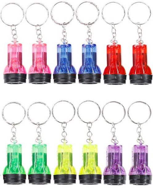 BAIFULAI 50 Stück Mini Raketen Taschenlampen - Bunte LED Schlüsselanhänger Für Partys & Geschenke