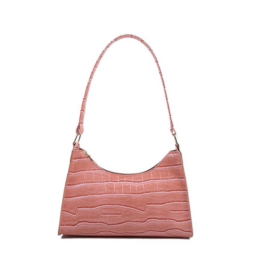 Image of (23x14x6cm) Damen Leder Handtasche Fashion Umhängetasche Schlangenprint - Rosa bei Apfelkiste.ch