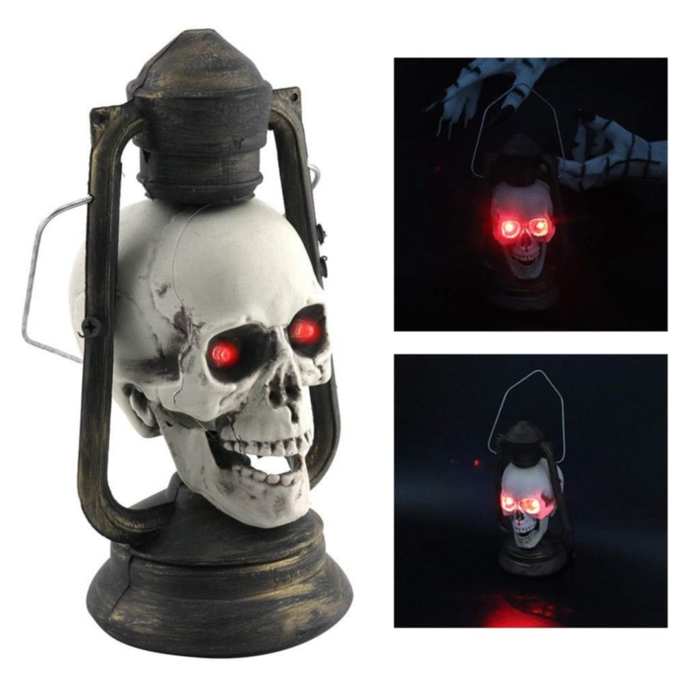 LED Grusel Totenkopf Laterne Halloween Party Deko