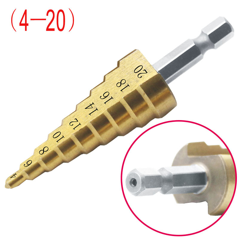 3-teiliges Stufenbohrer-Set – Titan-beschichtet, 4–32 Mm, Für Metall, Holz, Kunststoff
