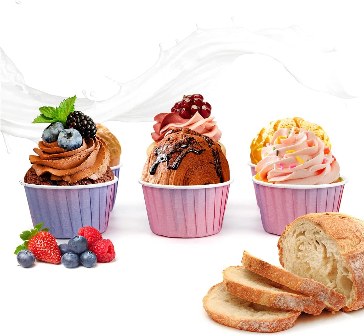 Muffin Förmchen 50 Stück, Schwarz - Backpapier Für Cupcakes, Muffins & Kleine Kuchen, Hitzebeständig Bis 230°C