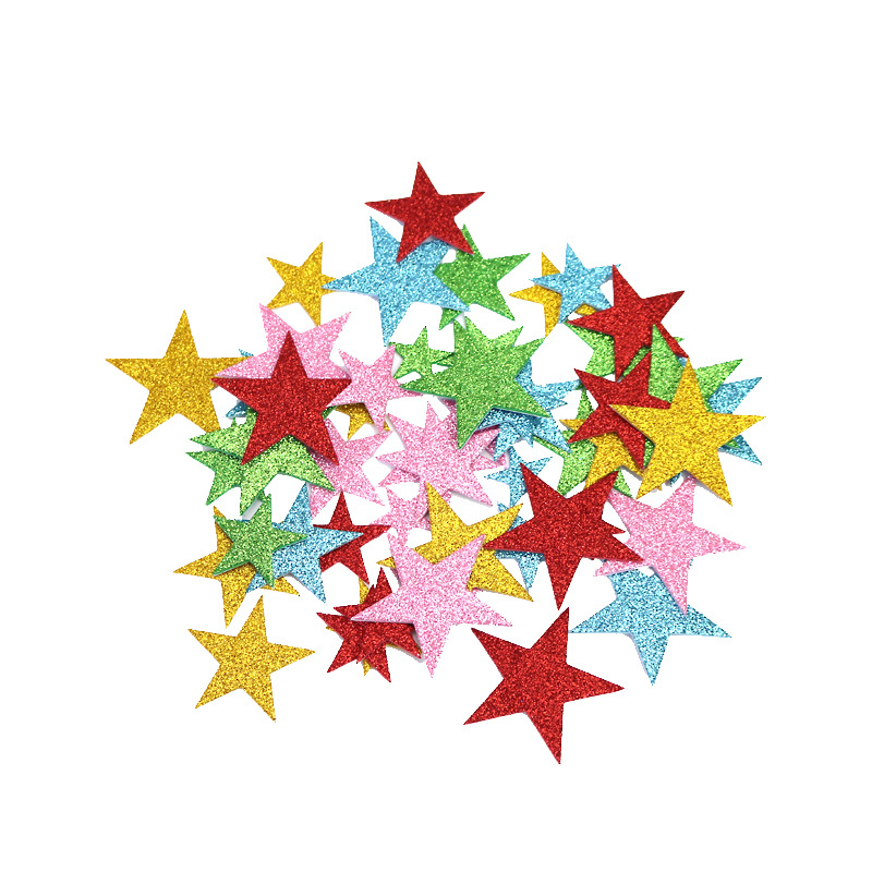 70er Set) Moosgummi Sticker Bastel Aufkleber Sterne