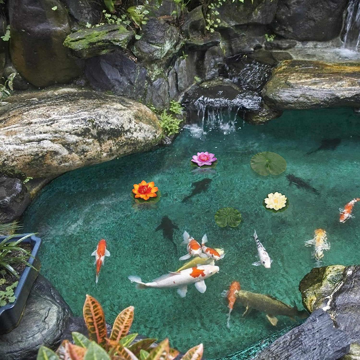 8er Set) Schwimmende Seerosen Teich Lotus Blätter