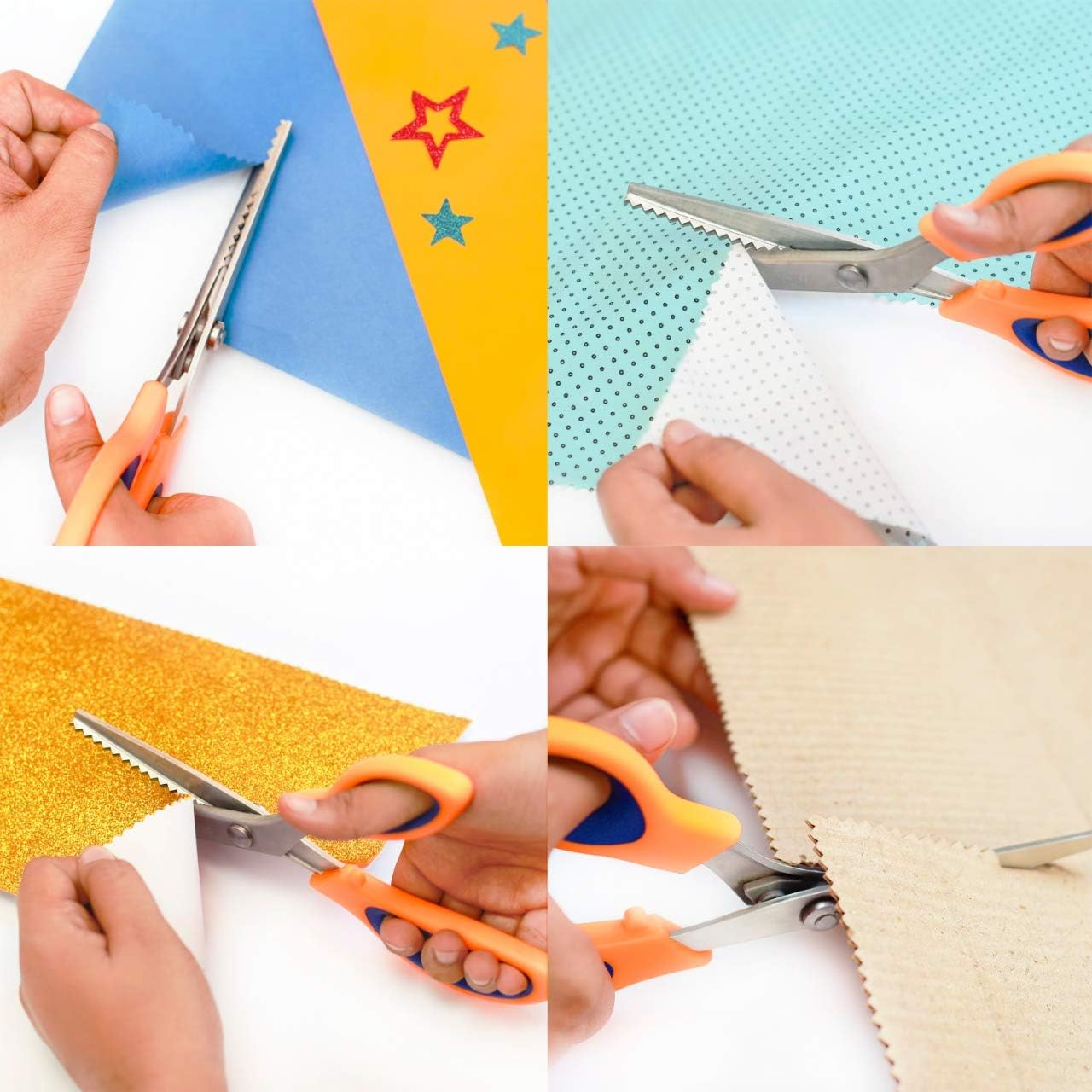 Bastelscheren Set 6-teilig Mit 5 Musterscheren & Box - Zickzack-Kanten Für Scrapbooking, Karten, DIY