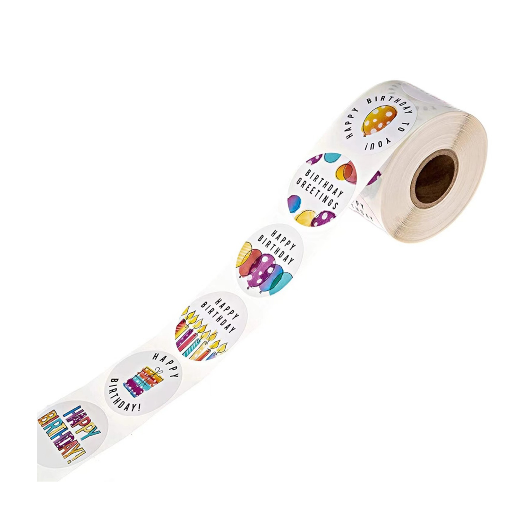 500 Stück "Alles Gute Zum Geburtstag" Aufkleber - Rund, 2.5cm, Für Geschenke & Partydekoration