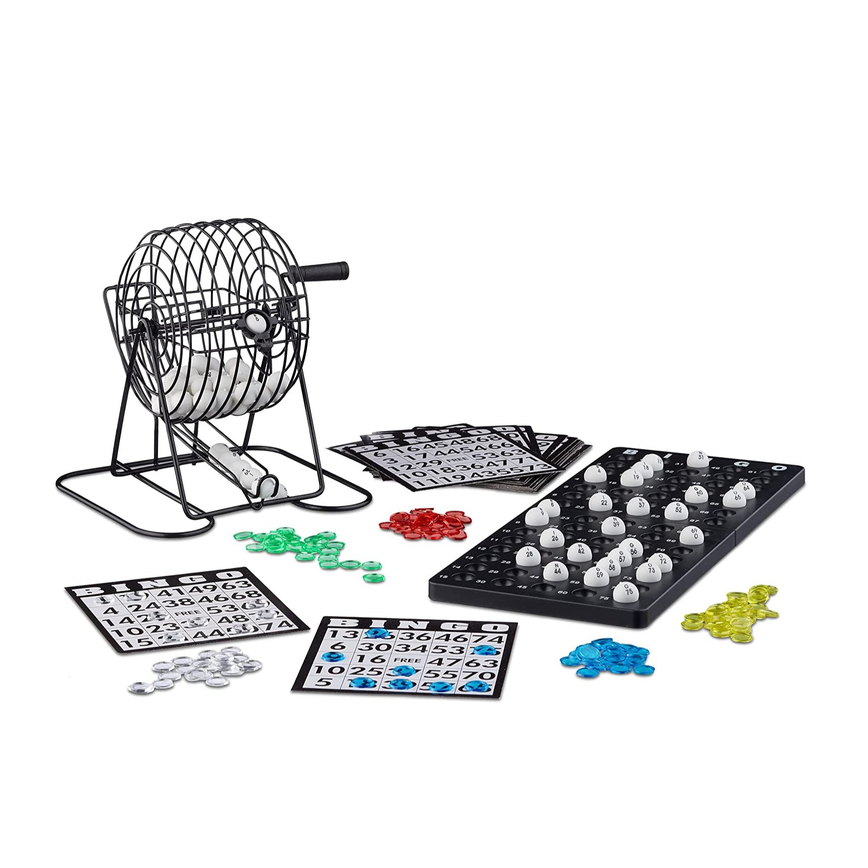 Image of (246-tlg. Set) Bingo Spiel Party / Geburtstag Gesellschaftsspiel für Familien + Dreh Trommel bei Apfelkiste.ch
