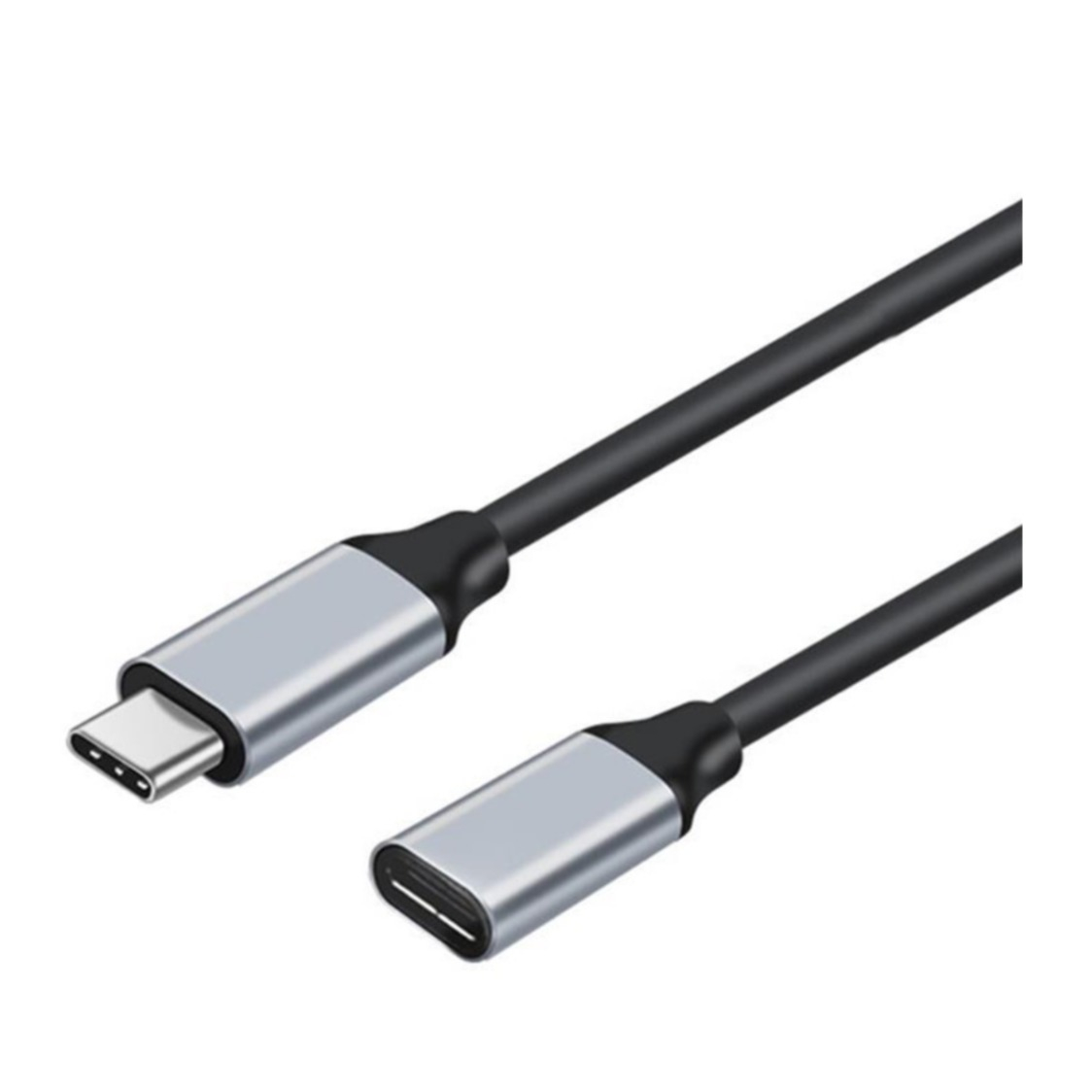 Image of (1m) 60W PD USB C auf USB C Kabel Verlängerungskabel Adapter 400Mbps / 4K@60Hz - Schwarz / Grau bei Apfelkiste.ch
