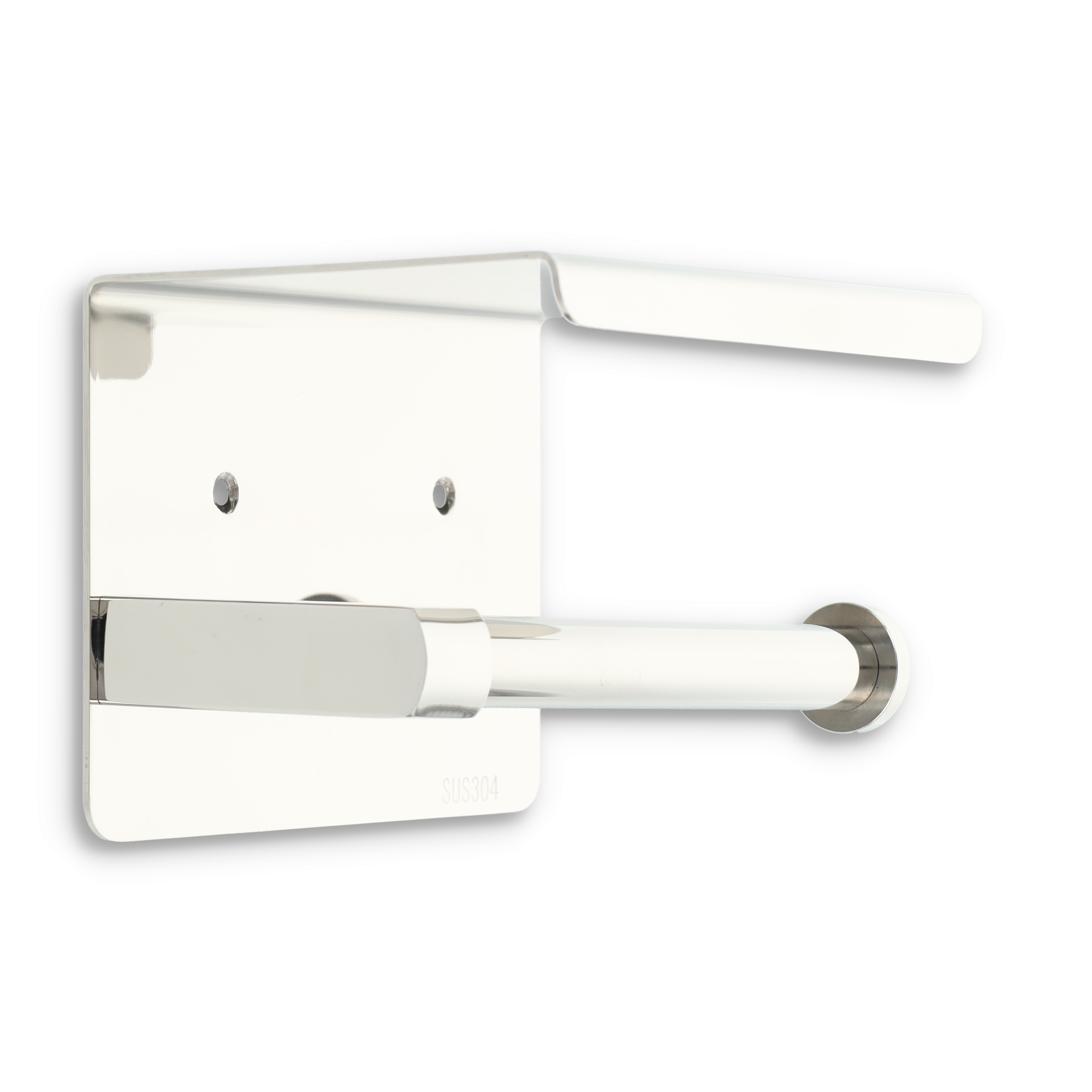 Toilettenpapierhalter Mit Handy-Ablage – Wandmontiert, Silber, Für Papierrollen Bis 12,5 Cm