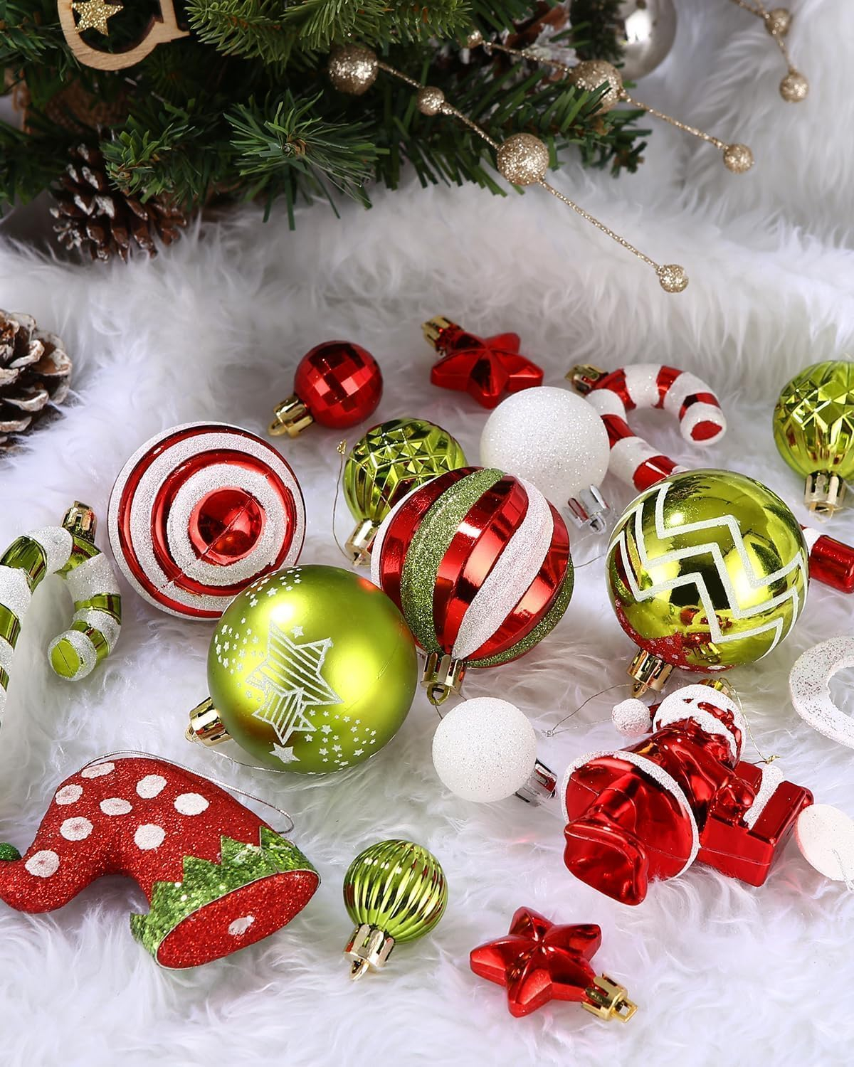 Christbaum Schmuck Deko Glitzer Weihnachtskugeln Grün