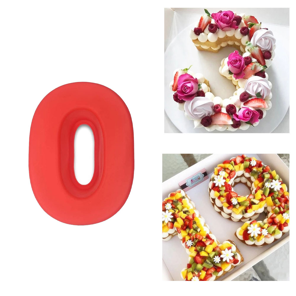 Image of (26cm) Flexible Silikon Kuchenform Backform für Geburtstag / Jubiläum - Zahl 0 bei Apfelkiste.ch