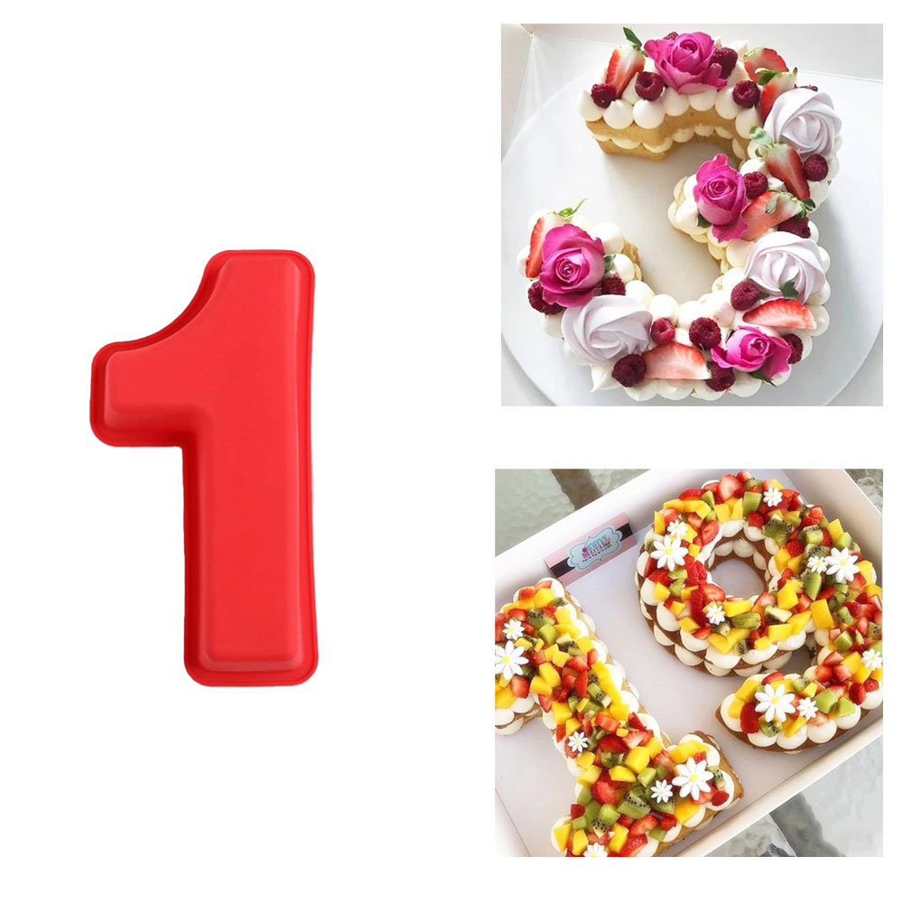 Image of (26cm) Flexible Silikon Kuchenform Backform für Geburtstag / Jubiläum - Zahl 1 bei Apfelkiste.ch
