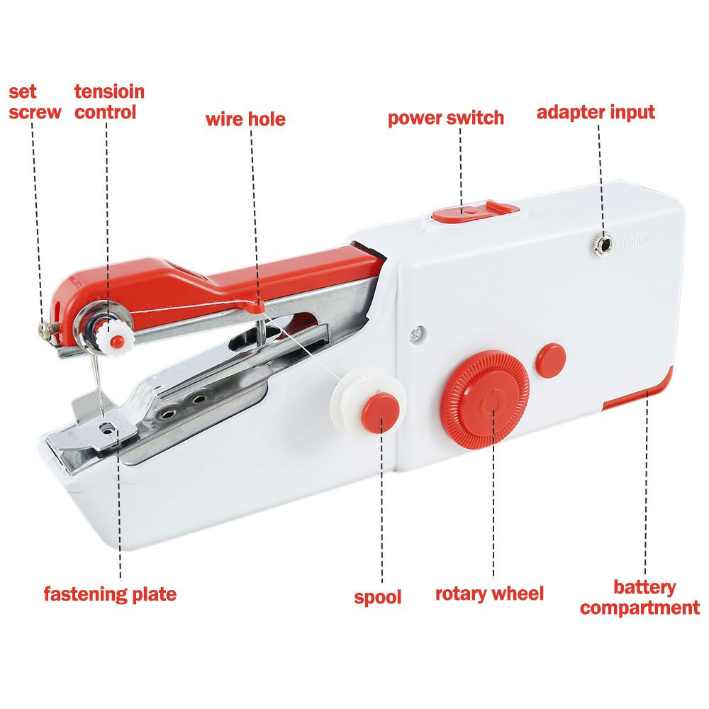 Mini Handnähmaschine Elektrisch - Tragbare Nähset Für Anfänger Mit 27 Zubehörteilen