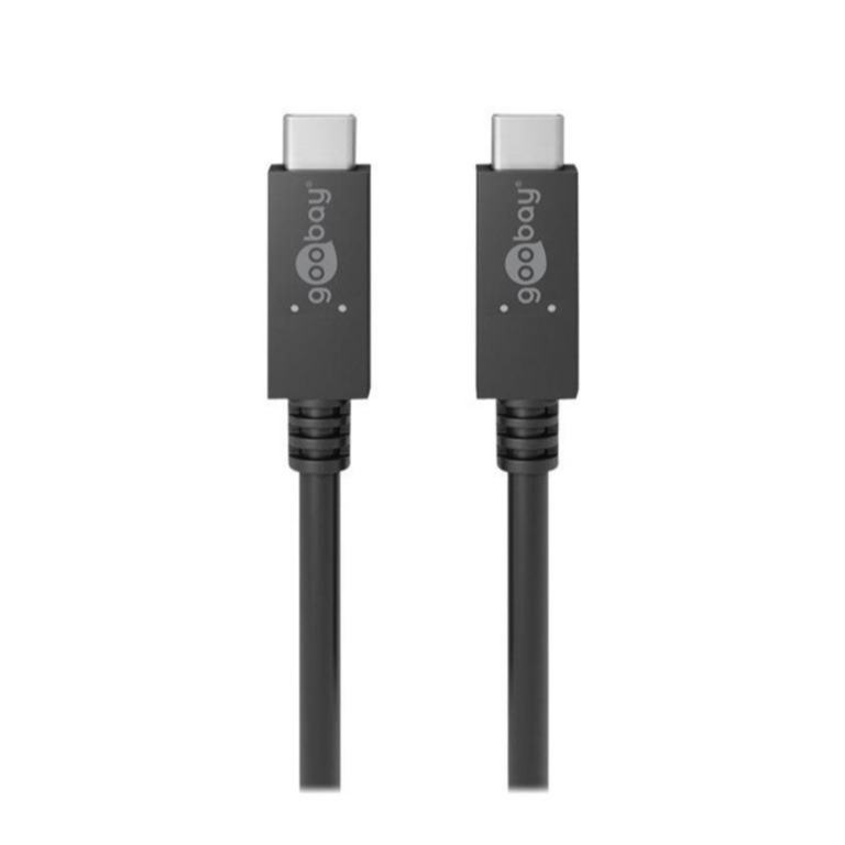 Image of Goobay - (0.5m) 100W PD USB C auf USB C Ladekabel Datenkabel Monitor-Verbindungskabel (49252) - Schwarz bei Apfelkiste.ch