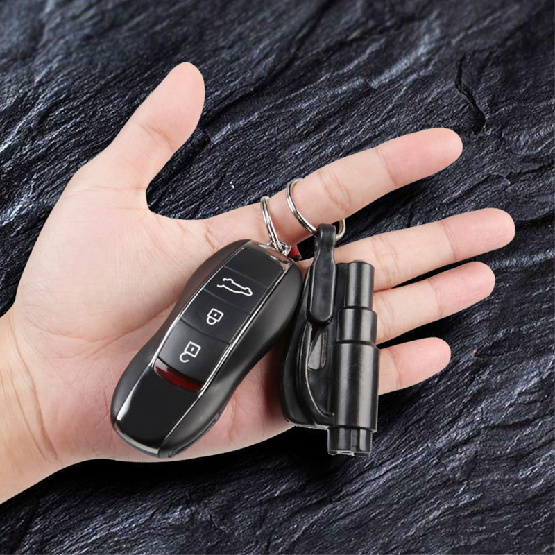 2-teiliges Notfall-Set Fürs Auto - Mit Fensterbrecher & Gurtschneider In Lila/Gelb