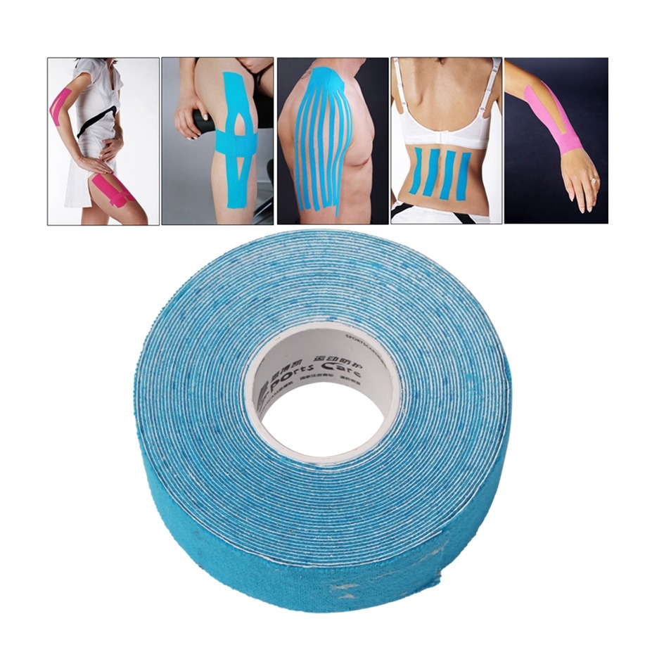 Image of (2er Set) 5m x 2.5cm Multifunktionelles Kinesiologie Sport Tape Elastische Baumwolle - Blau bei Apfelkiste.ch