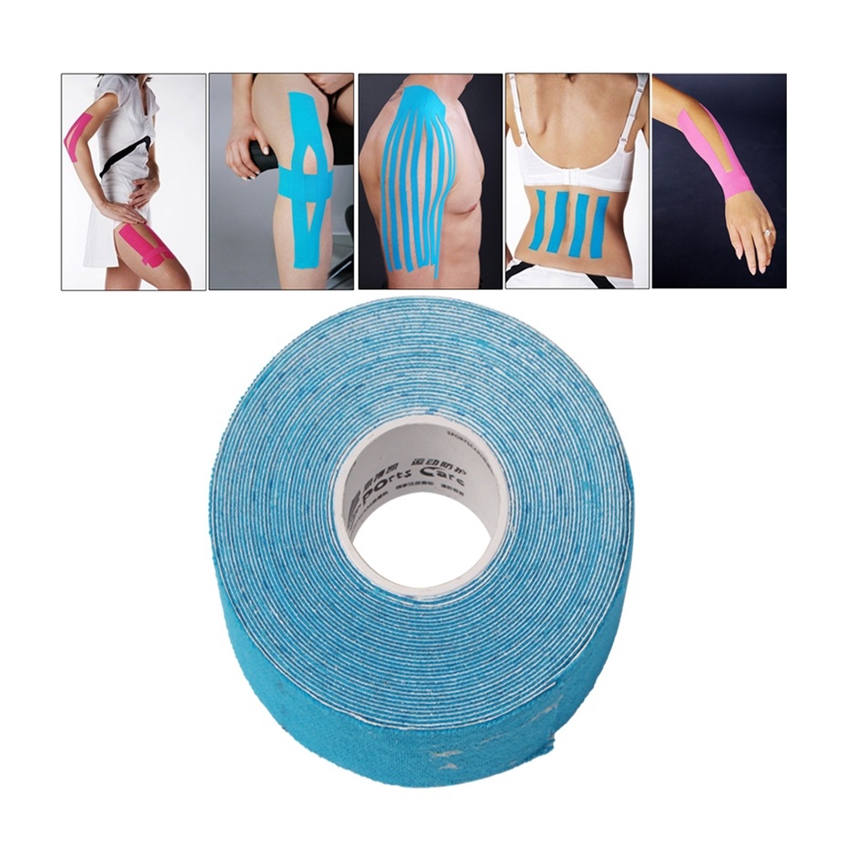 Image of (2er Set) 5m x 5cm Multifunktionelles Kinesiologie Sport Tape Elastische Baumwolle - Blau bei Apfelkiste.ch