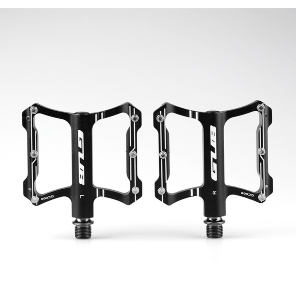 Image of (2er Set) Alu Fahrrad Pedale mit Anti-Rutsch Stahl Pins für Velo Mountainbike / BMX (9/16") - Schwarz bei Apfelkiste.ch