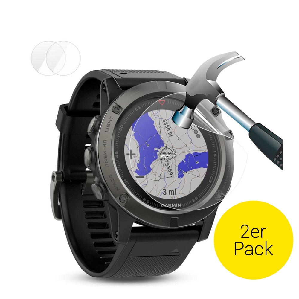 (2er Set) Garmin Fenix 5X Explosionsgeschützte Soft Nano Display Schutzfolie 0.2 mm