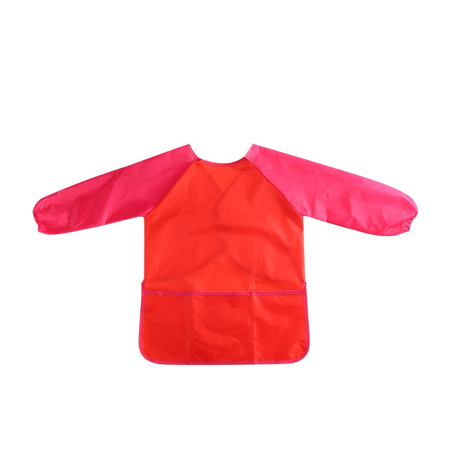 Image of (2er Set) Kinder Mal Schürze mit langen Ärmeln + Taschen (Gr. S) - Rot bei Apfelkiste.ch