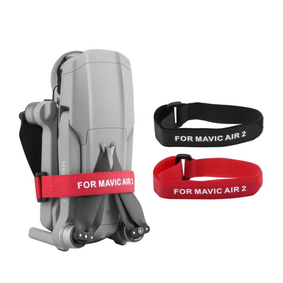 Image of (2er Set) Propellerblatt Schutz Band Klettverschluss Gurt für DJI Mavic Air 2 Drohne - Schwarz / Rot bei Apfelkiste.ch