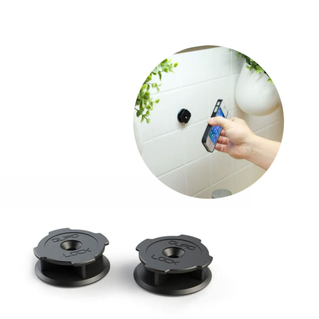 Image of Quad Lock - (2er Set) Adhesive Wall Mount Universal Halterung Selbstklebend (QLM-WAL-B) - Schwarz bei Apfelkiste.ch
