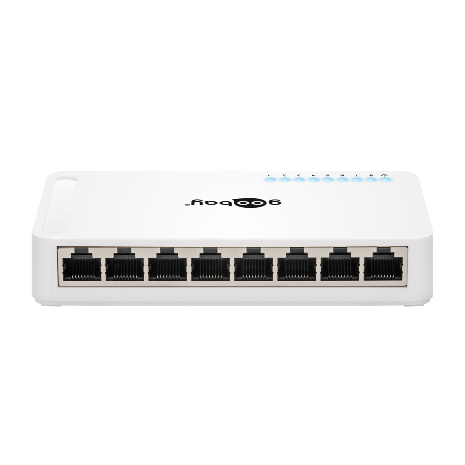Image of Goobay - 8 Port Gigabit Netzwerk Switch Ethernet LAN RJ45 Switch mit Netzteil (93373) - Weiss bei Apfelkiste.ch