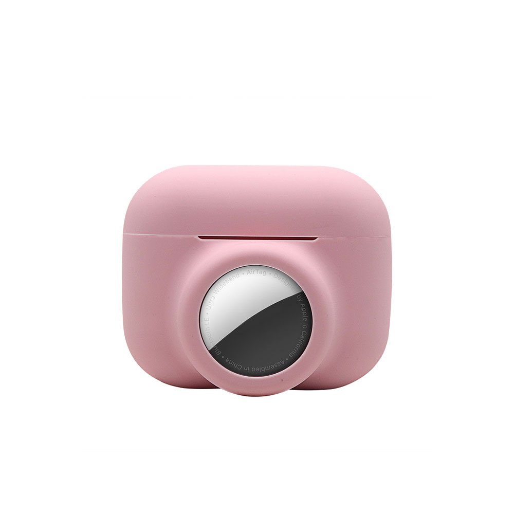 Image of 2in1 AirPods Pro + AirTag Silikon Case Schutzhülle Abdeckung - Rosa bei Apfelkiste.ch
