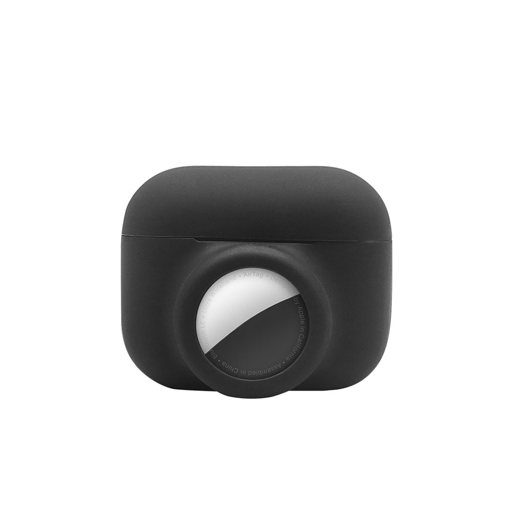 Image of 2in1 AirPods Pro + AirTag Silikon Case Schutzhülle Abdeckung - Schwarz bei Apfelkiste.ch