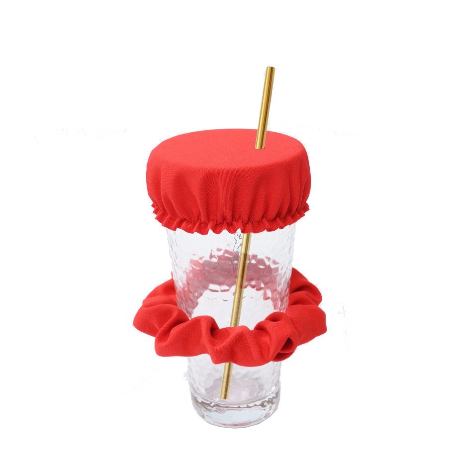 Image of 2in1 Anti-K.o. Tropfen Scrunchie Haargummi mit Getränke Becher Abdeckung für Festival / OpenAir / Partys - Rot bei Apfelkiste.ch