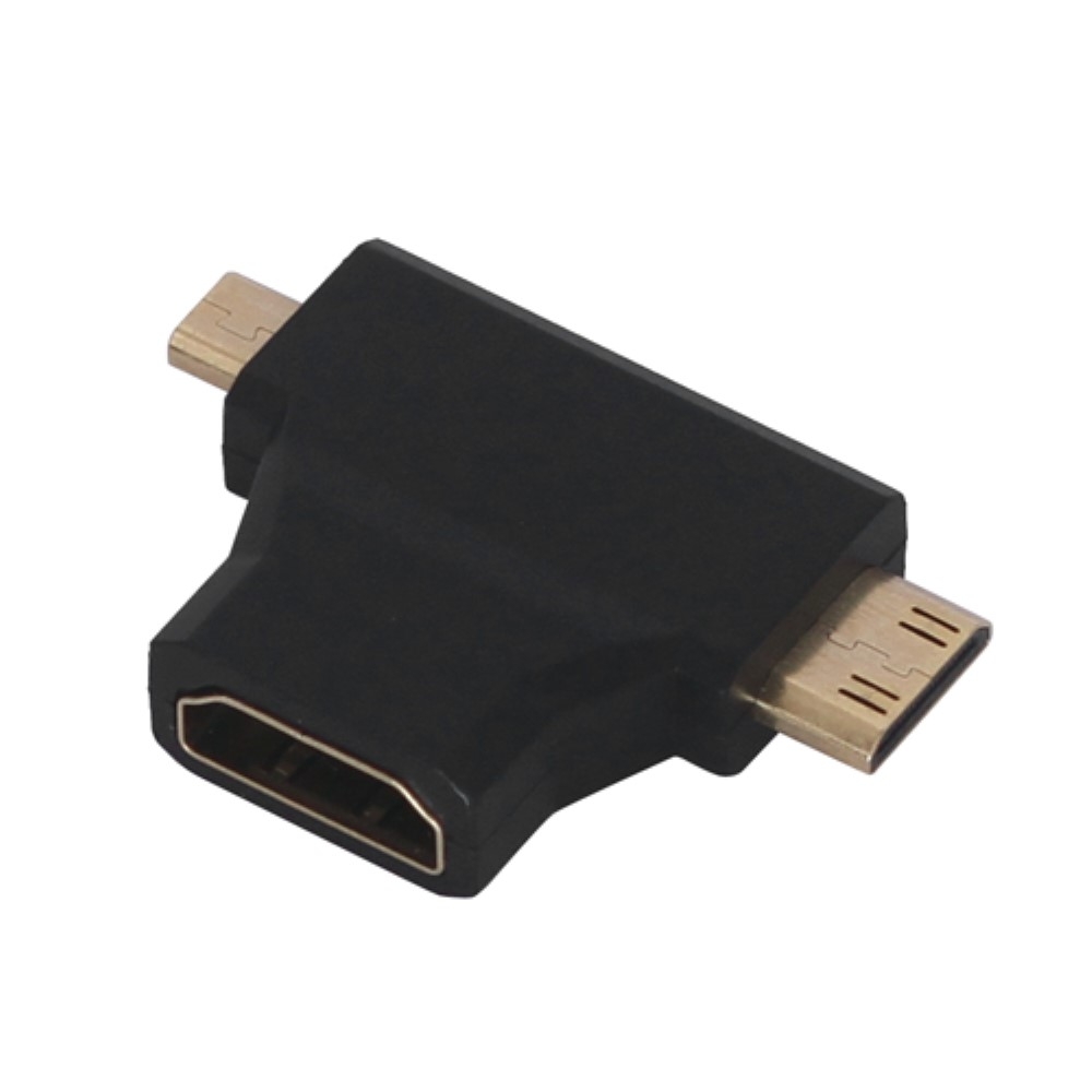 Image of 2in1 HDMI auf Micro HDMI oder Mini HDMI Combo Adapter Stecker - Schwarz bei Apfelkiste.ch
