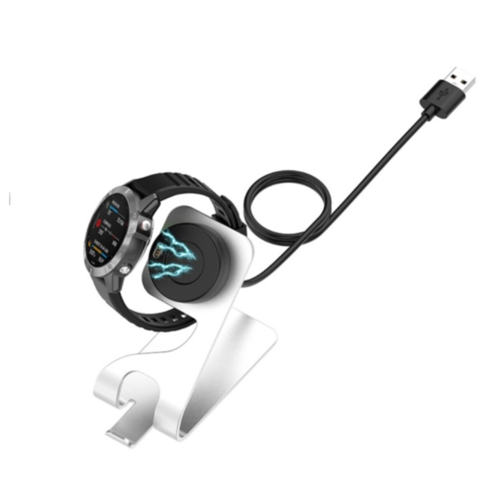Image of 2in1 Garmin Forerunner 945 Dockingstation Halterung mit USB Ladegerät - Silber bei Apfelkiste.ch