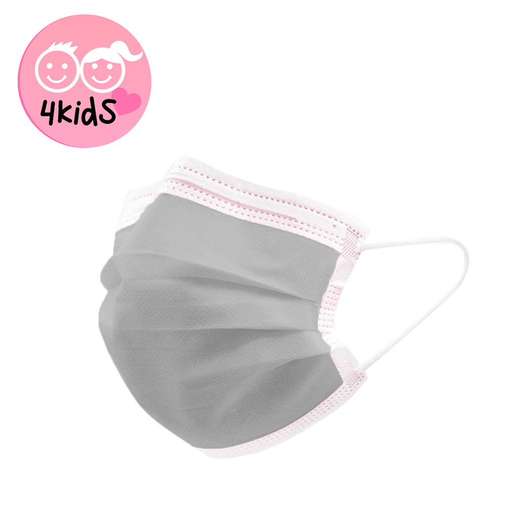 Image of (50er Set) Kinder / Jugendliche Einweg Mundschutz Hygiene Atemschutzmaske (Einheitsgrösse) - Grau bei Apfelkiste.ch