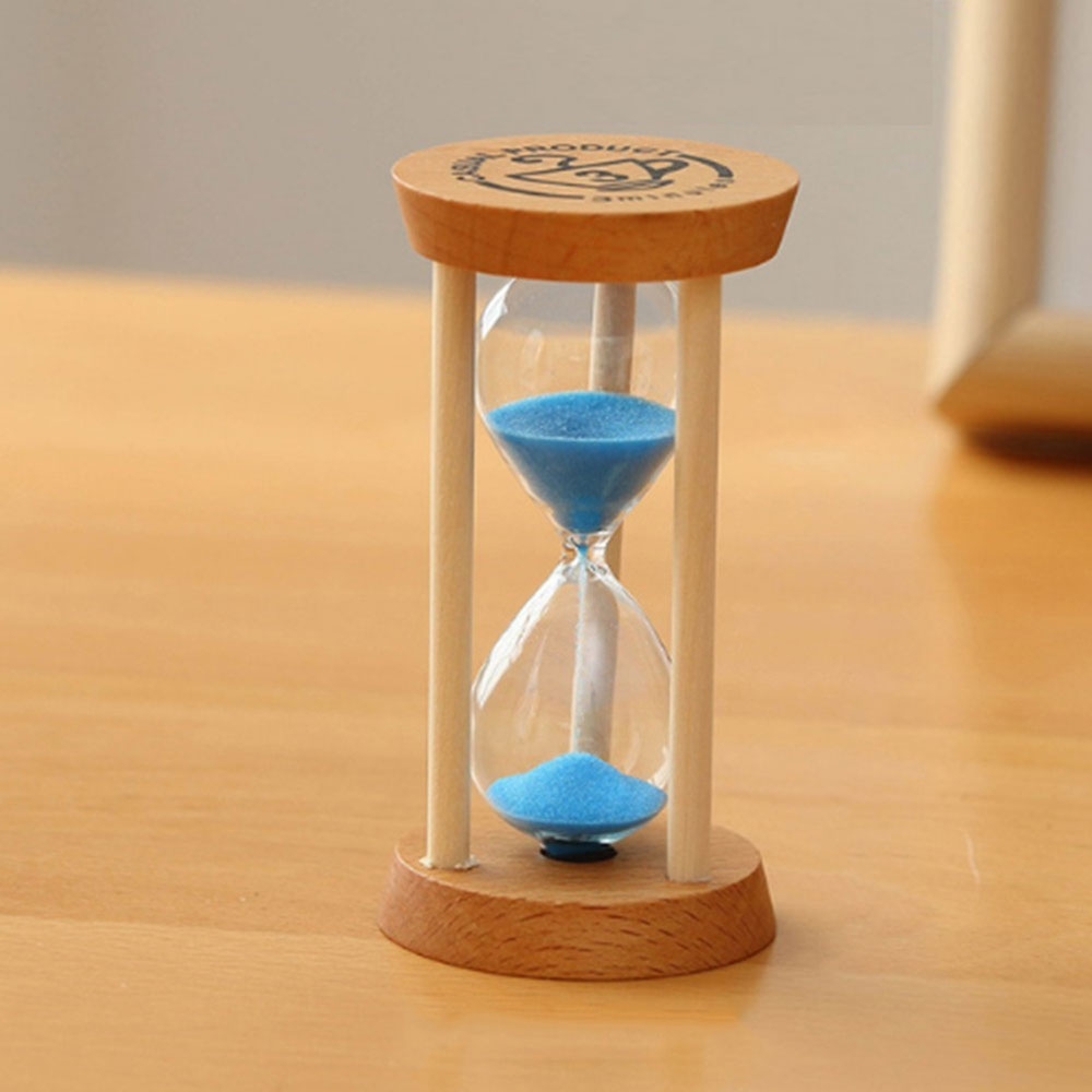 Image of Sanduhr 3 Minuten Tee Timer in Dekorativer Holzfassung - Blau bei Apfelkiste.ch
