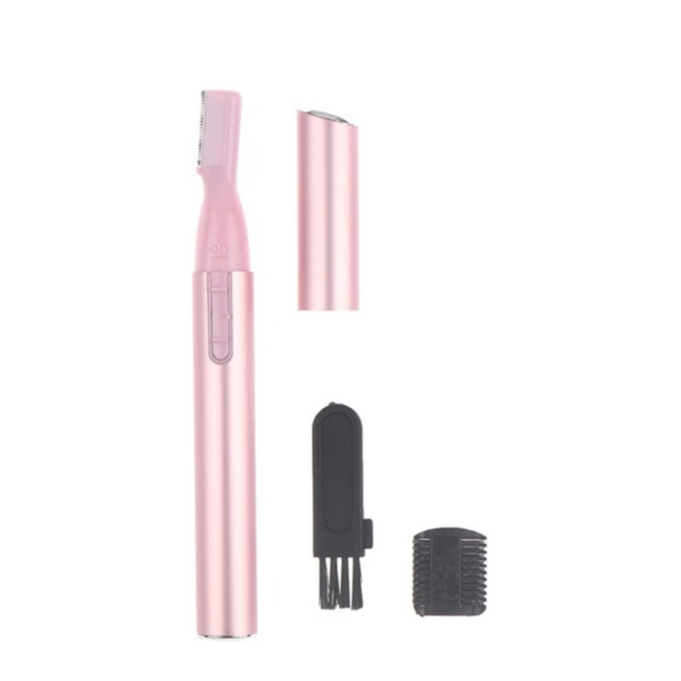 Image of (3-tlg. Set) Elektrischer Augenbrauen Trimmer Gesichtshaar Rasierer (Batteriebetrieben) - Rosa bei Apfelkiste.ch