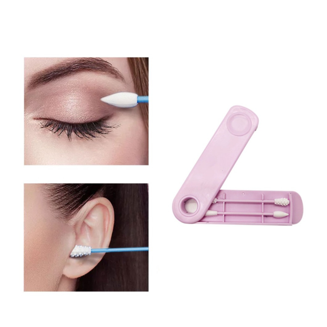 Image of (3-tlg. Set) Wiederverwendbare Silikon Ohren Watte Stäbchen Ohrenschmalz / Make Up Entferner - Rosa bei Apfelkiste.ch