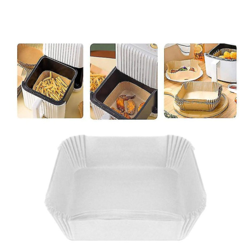 Image of (30er Set) Backpapier Schalen Heissluft Fritteuse Pergament Papier - Weiss bei Apfelkiste.ch