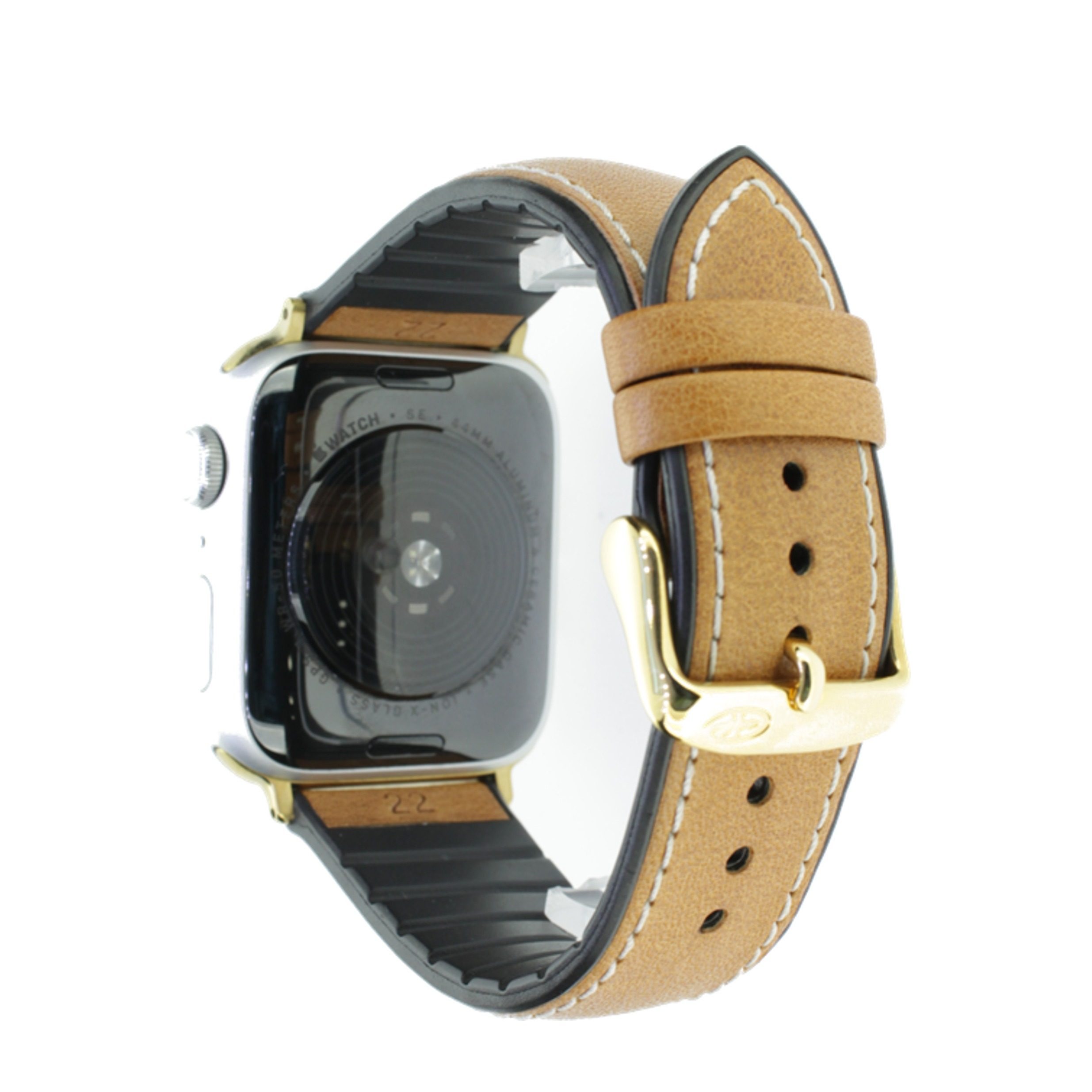 Image of Rhein Fils - Explorer Apple Watch (45/44/42 mm) Kalbsleder Ersatz Armband mit Kautschuk Innenfutter (Gelenkumfang: 190 - 235mm) - Braun bei Apfelkiste.ch
