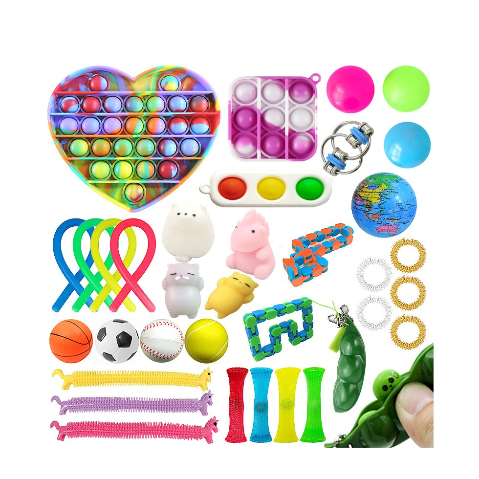 Image of (35-tlg. Set) Anti Stress Silikon Bubbles Pop It Fidget Spiele - Bunt bei Apfelkiste.ch