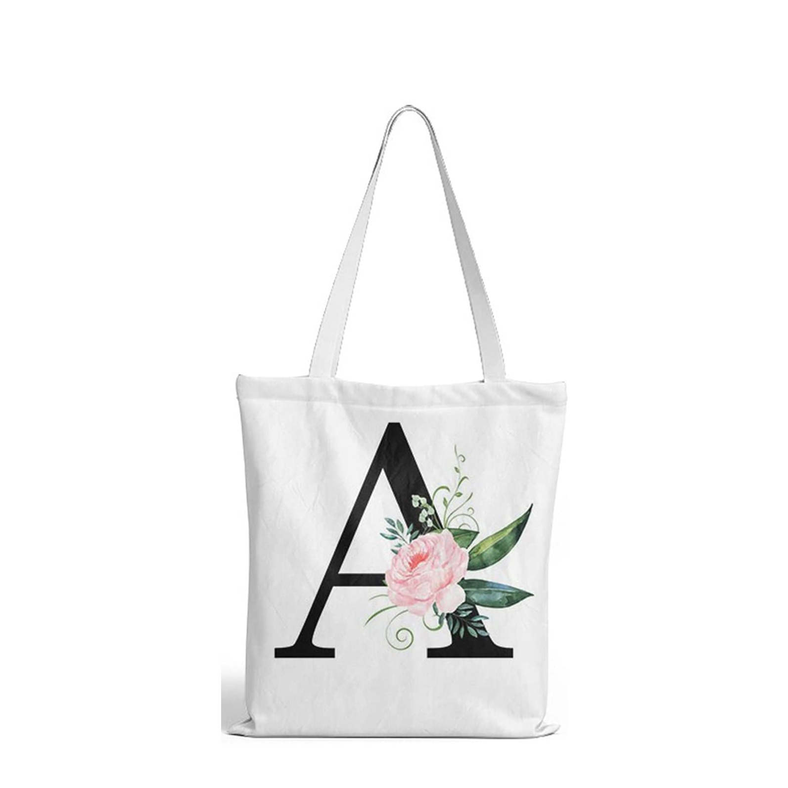 Image of (35x37cm) Leinen Tote Bag Boho Buchstaben Stoff Tragetasche - A bei Apfelkiste.ch