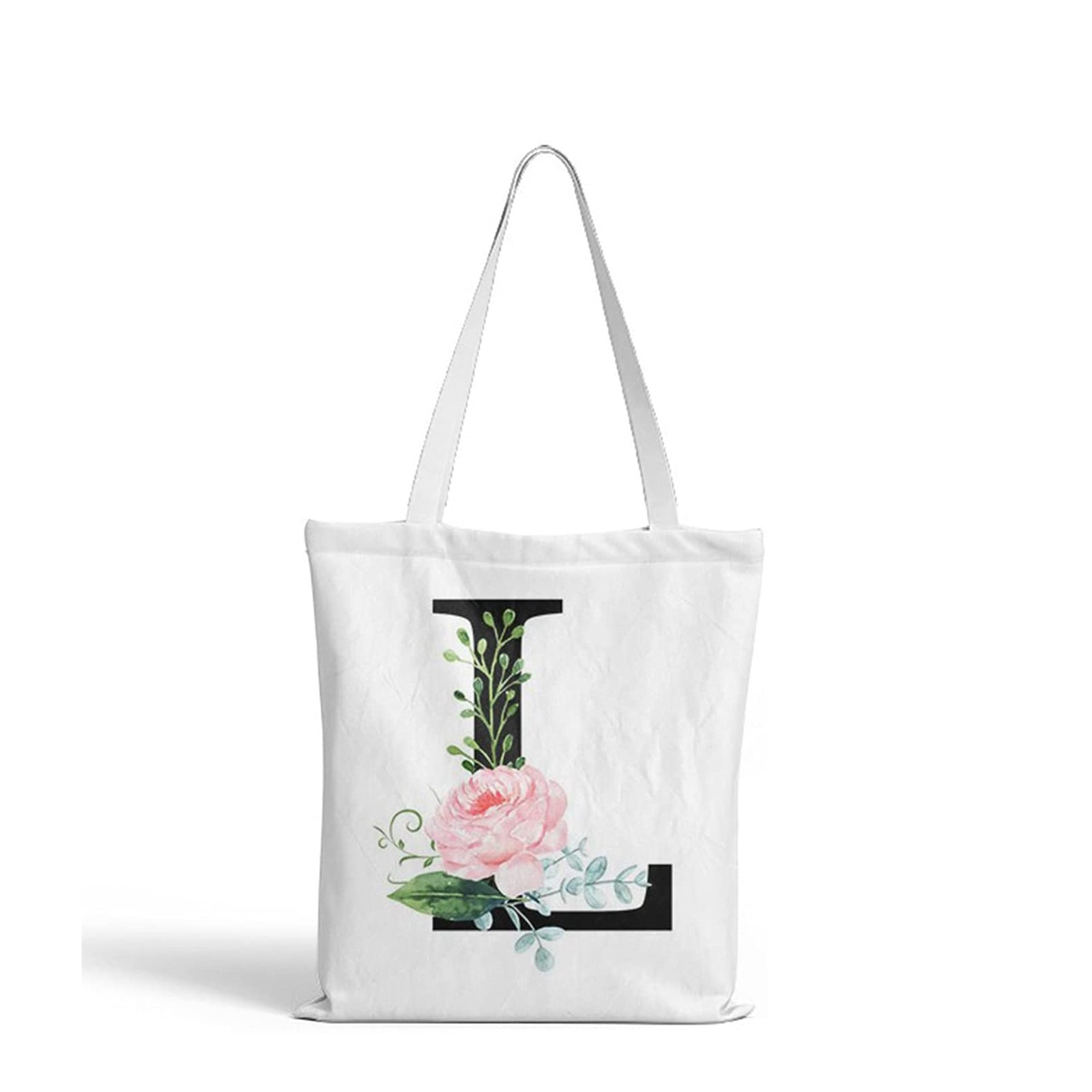 Image of (35x37cm) Leinen Tote Bag Boho Buchstaben Stoff Tragetasche - L bei Apfelkiste.ch