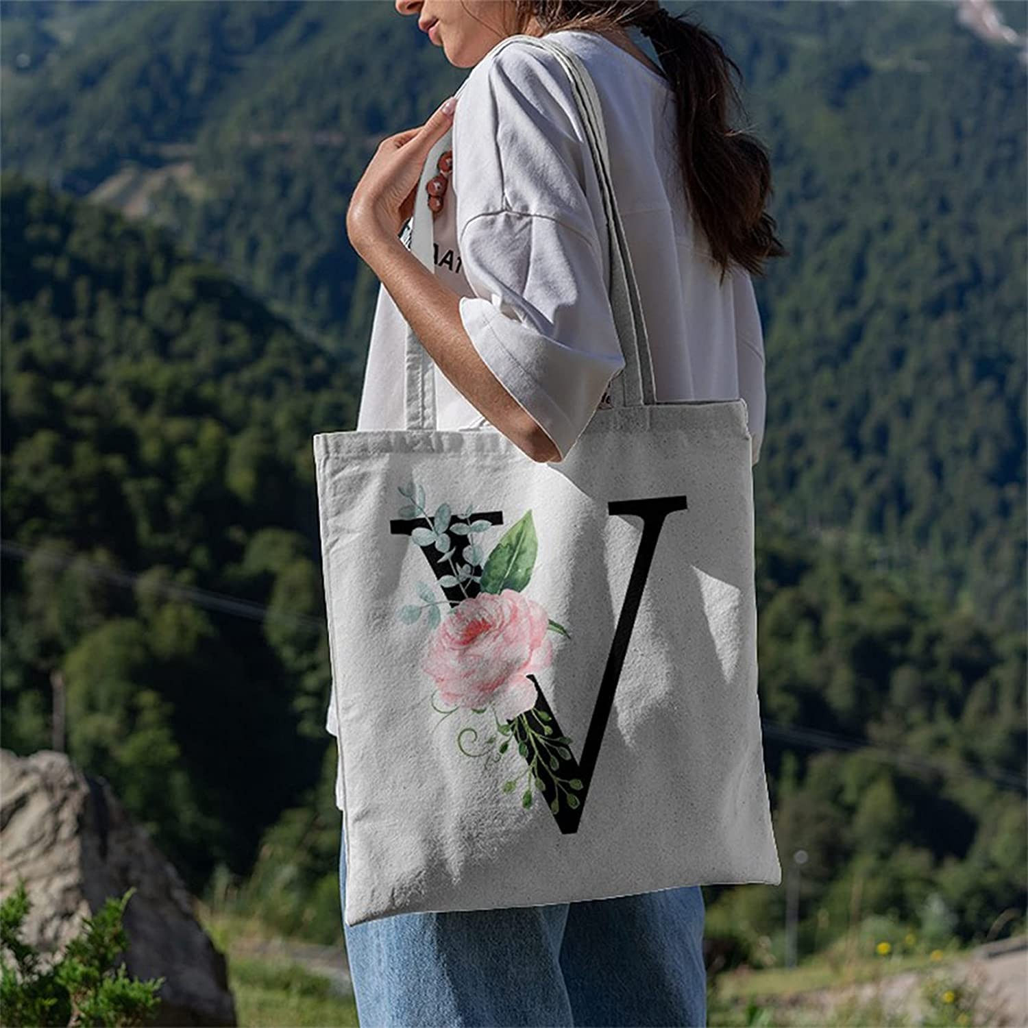 Canvas Tasche Mit Buchstaben 35x37cm) Leinen Tote Bag Buchstaben