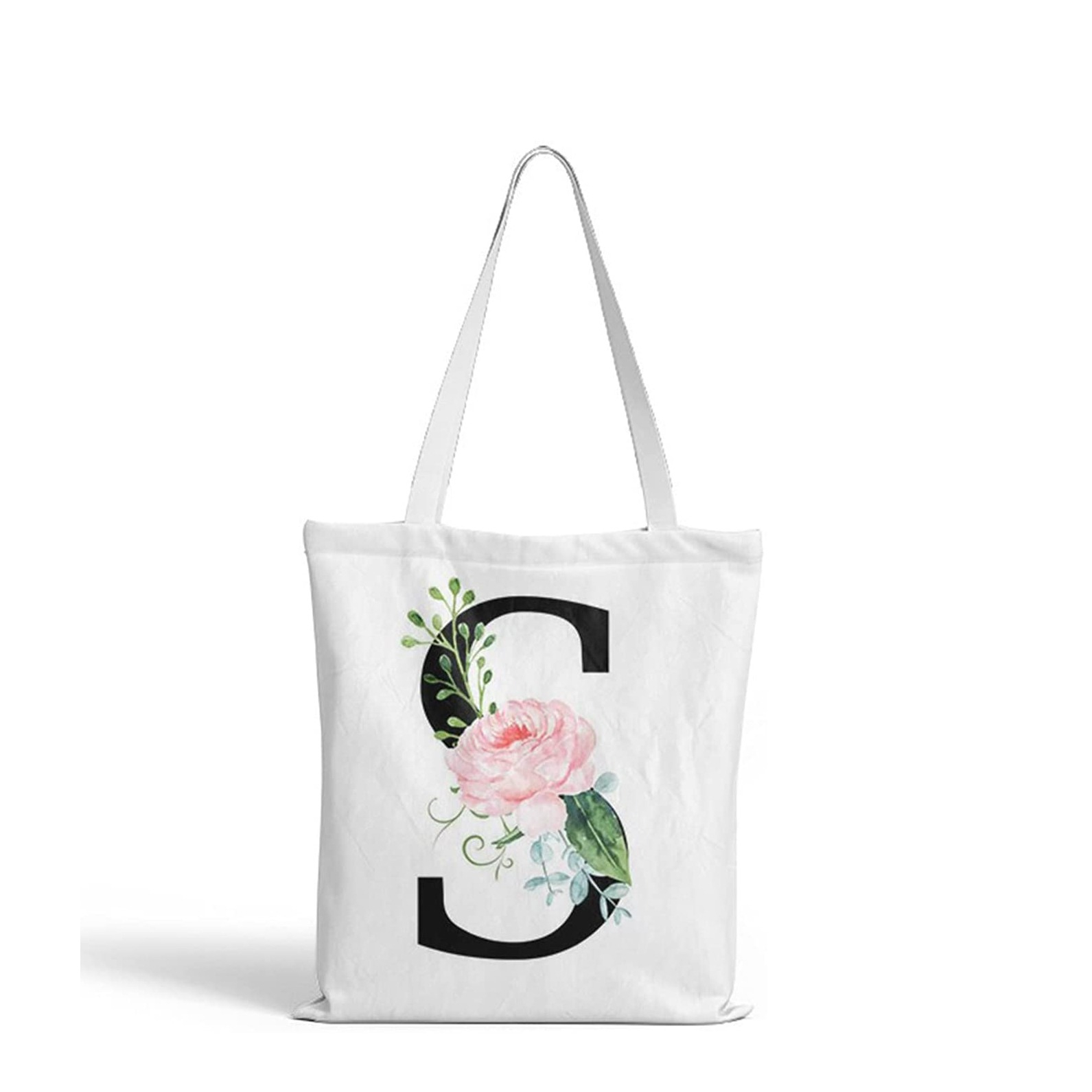 Image of (35x37cm) Leinen Tote Bag Boho Buchstaben Stoff Tragetasche - S bei Apfelkiste.ch