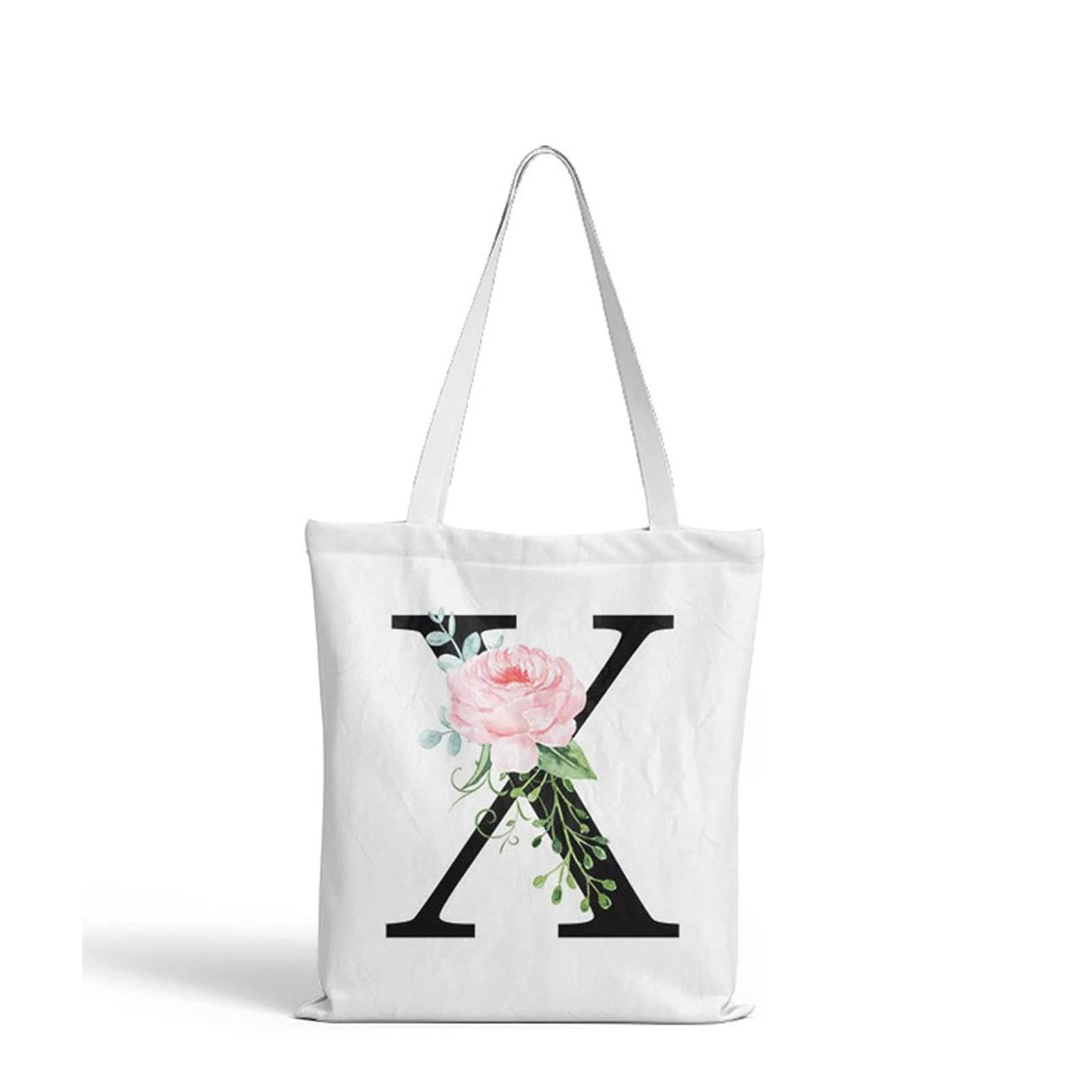 Image of (35x37cm) Leinen Tote Bag Boho Buchstaben Stoff Tragetasche - X bei Apfelkiste.ch