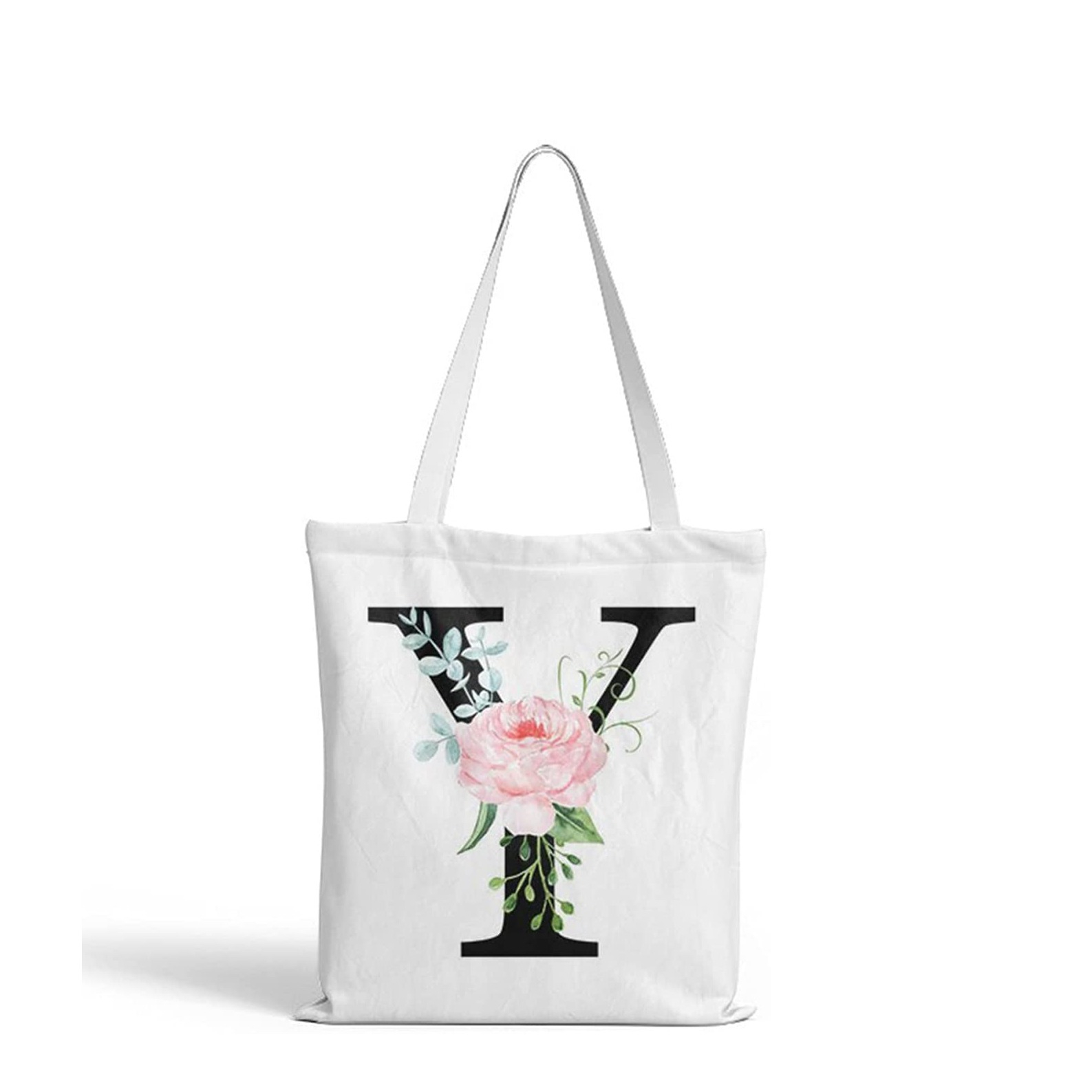 Image of (35x37cm) Leinen Tote Bag Boho Buchstaben Stoff Tragetasche - Y bei Apfelkiste.ch