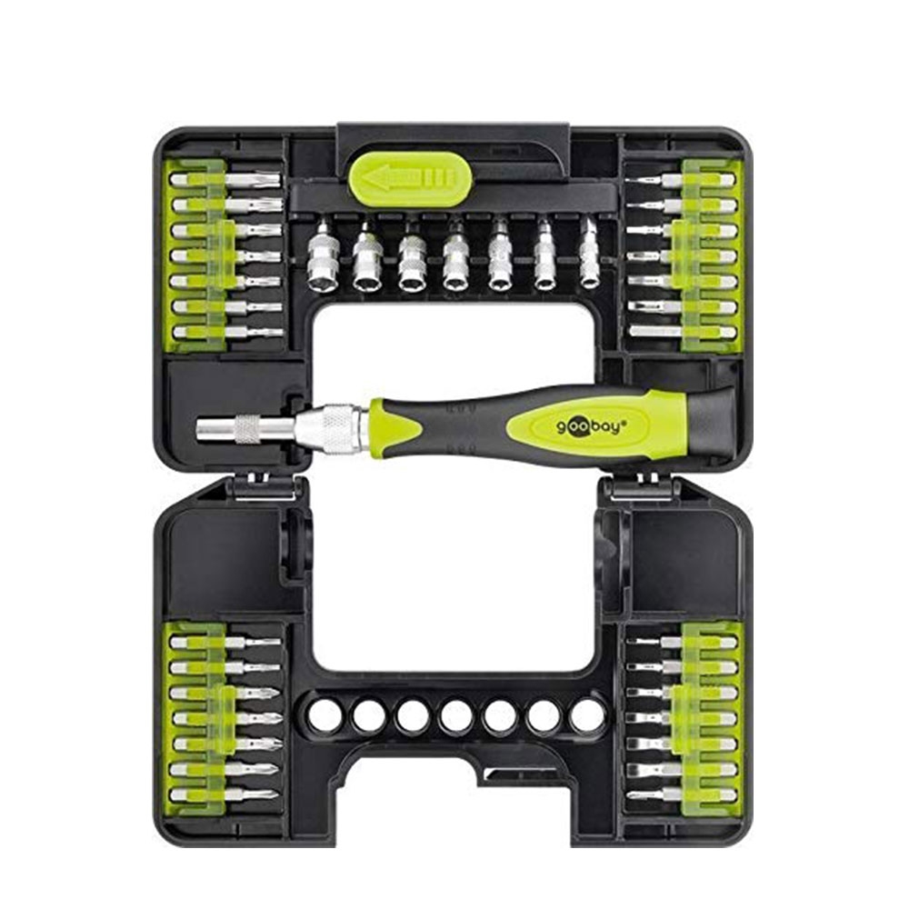 Image of Goobay - 37-teiliges Profi Universal Werkzeug Handy Reparatur Set mit Aufbewahrung Box bei Apfelkiste.ch