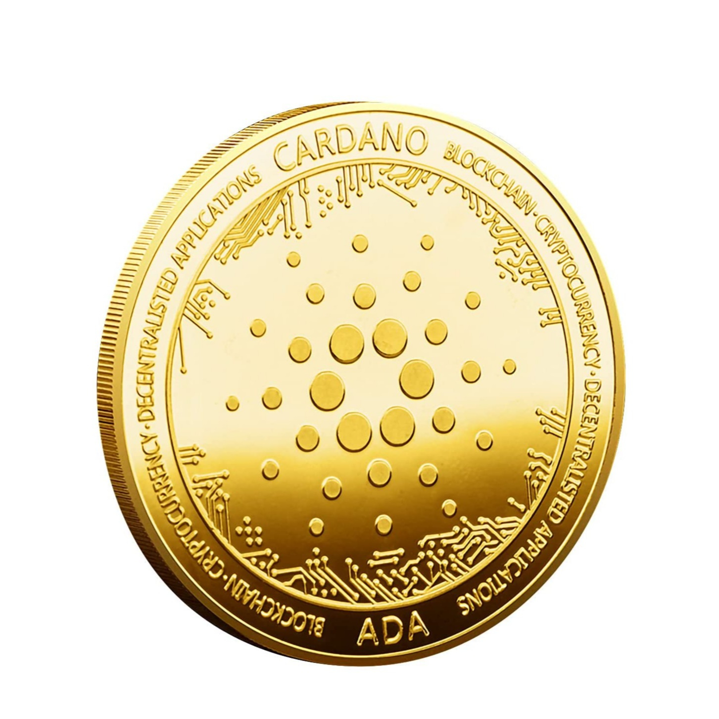 Image of (Ø38mm) Cardano Ada Coin Krypto Münze Souvenir Sammlerstück inkl. Münzkapsel - Gold bei Apfelkiste.ch