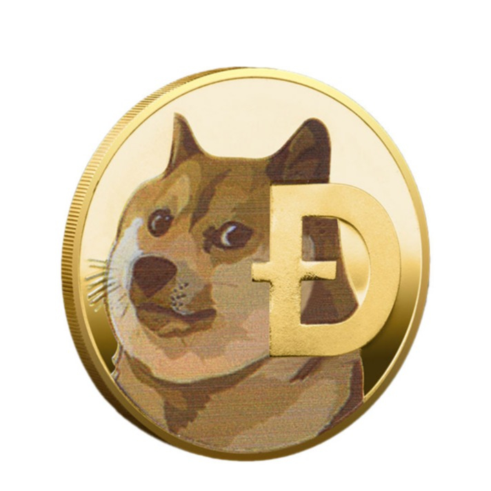 Image of (Ø38mm) Dogecoin Krypto Münze Souvenir Sammlerstück inkl. Münzkapsel - Gold bei Apfelkiste.ch